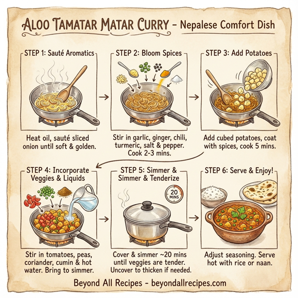 Aloo Tamatar Matar Curry instructions