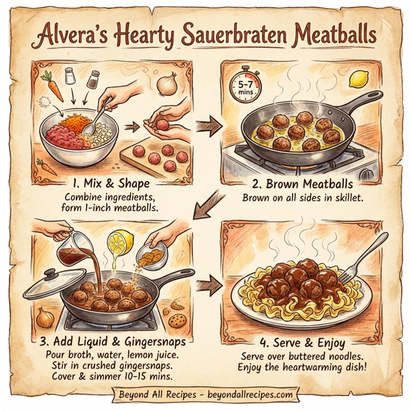 Alvera's Hearty Sauerbraten Meatballs instructions