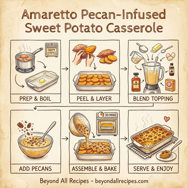 Amaretto Pecan-Infused Sweet Potato Casserole instructions