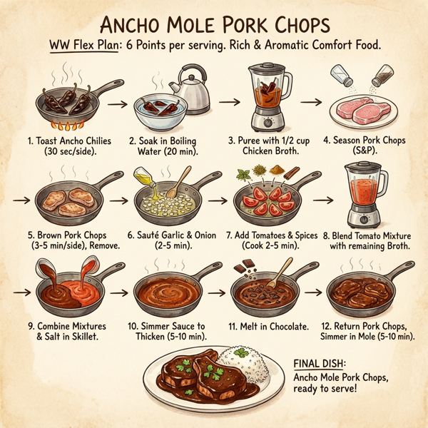 Ancho Mole Pork Chops instructions