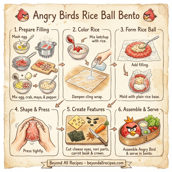 Angry Birds Rice Ball Bento instructions
