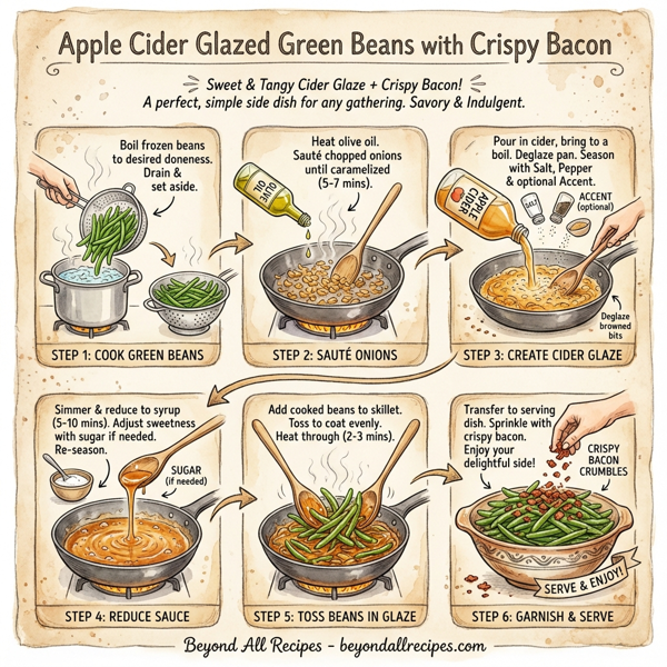 Apple Cider Glazed Green Beans with Crispy Bacon instructions