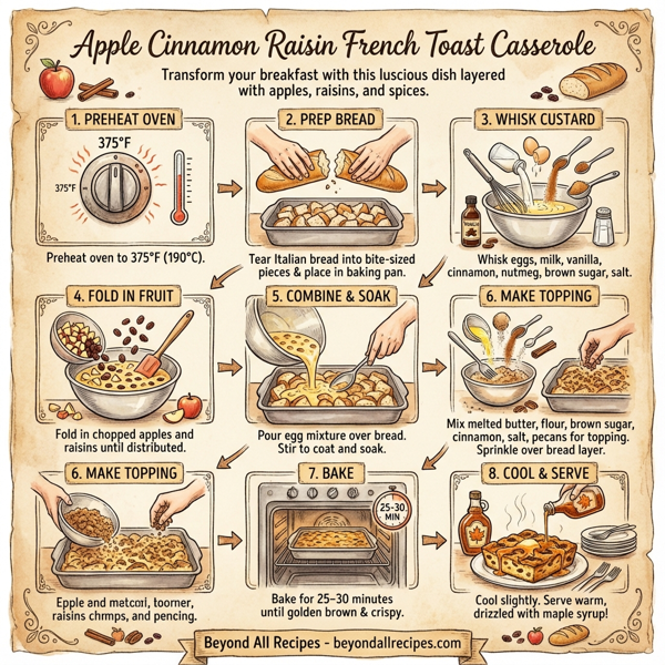 Apple Cinnamon Raisin French Toast Casserole instructions