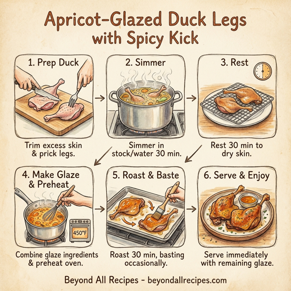 Apricot-Glazed Duck Legs with Spicy Kick instructions