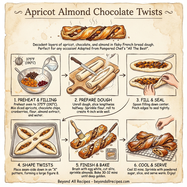 Apricot Almond Chocolate Twists instructions