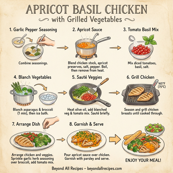 Apricot Basil Chicken with Grilled Vegetables instructions