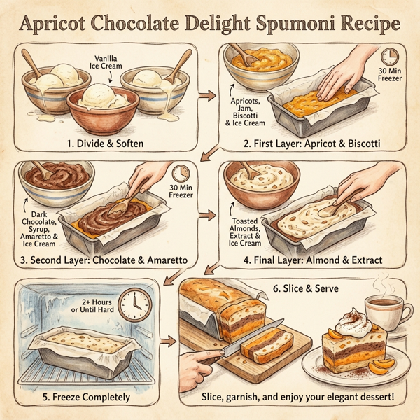 Apricot Chocolate Delight Spumoni instructions