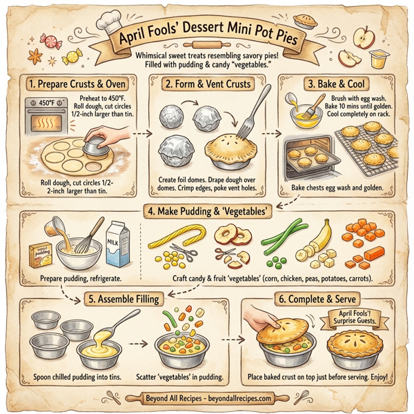 April Fools' Dessert Mini Pot Pies instructions