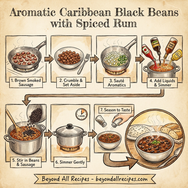 Aromatic Caribbean Black Beans with Spiced Rum instructions