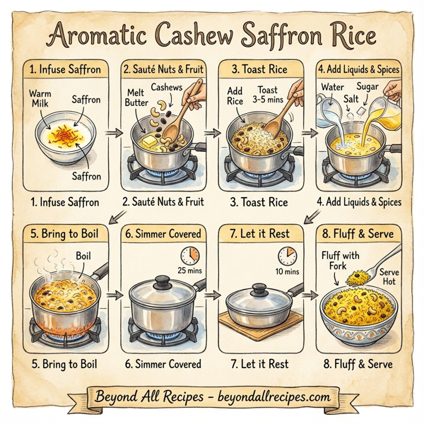 Aromatic Cashew Saffron Rice instructions