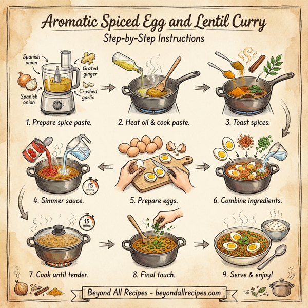 Aromatic Spiced Egg and Lentil Curry instructions