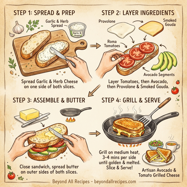 Artisan Avocado & Tomato Grilled Cheese instructions