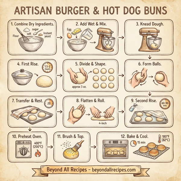 Artisan Burger and Hot Dog Buns instructions