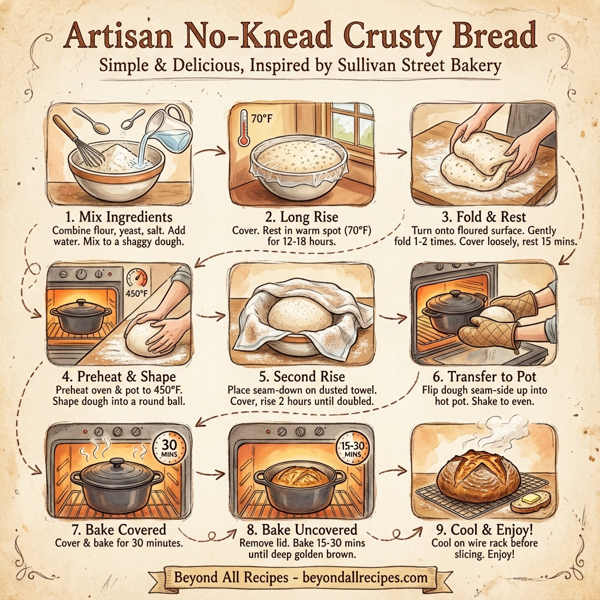 Artisan No-Knead Crusty Bread instructions