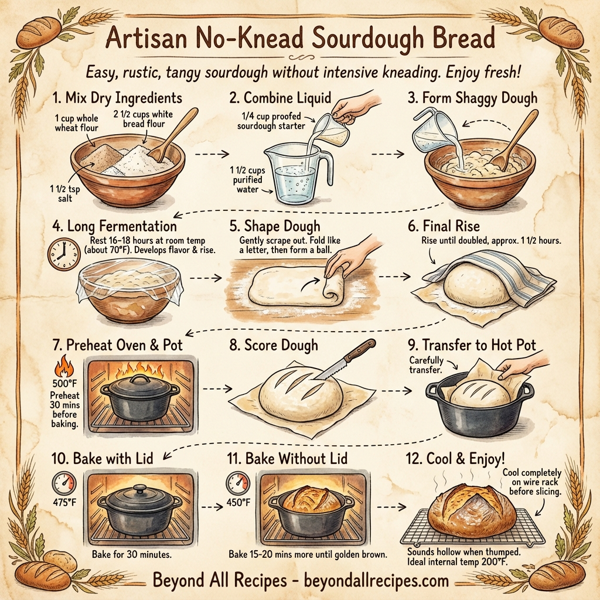 Artisan No-Knead Sourdough Bread instructions