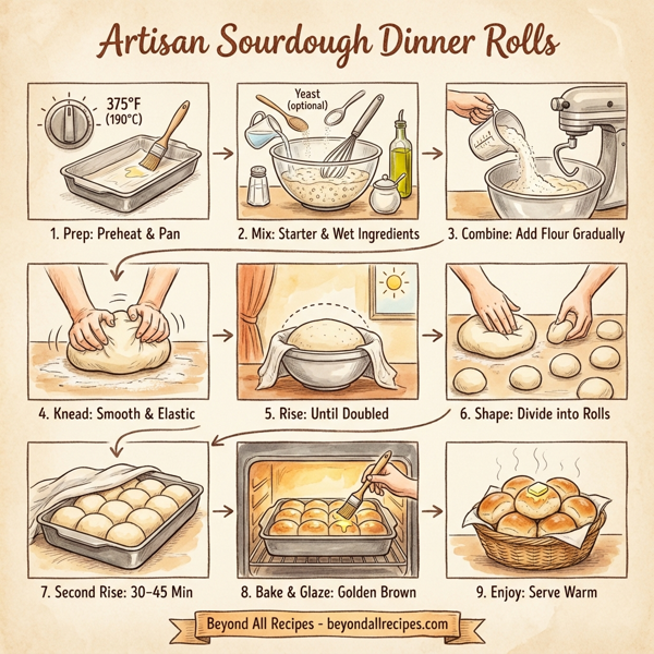 Artisan Sourdough Dinner Rolls instructions