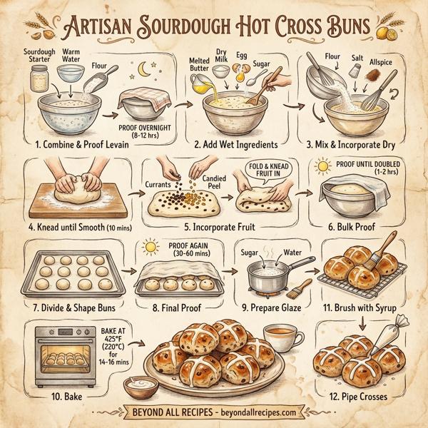 Artisan Sourdough Hot Cross Buns instructions