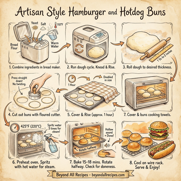 Artisan Style Hamburger and Hotdog Buns instructions