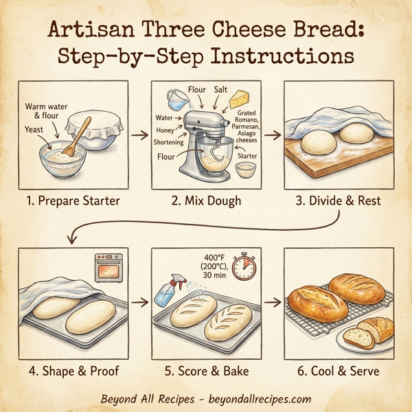 Artisan Three Cheese Bread instructions