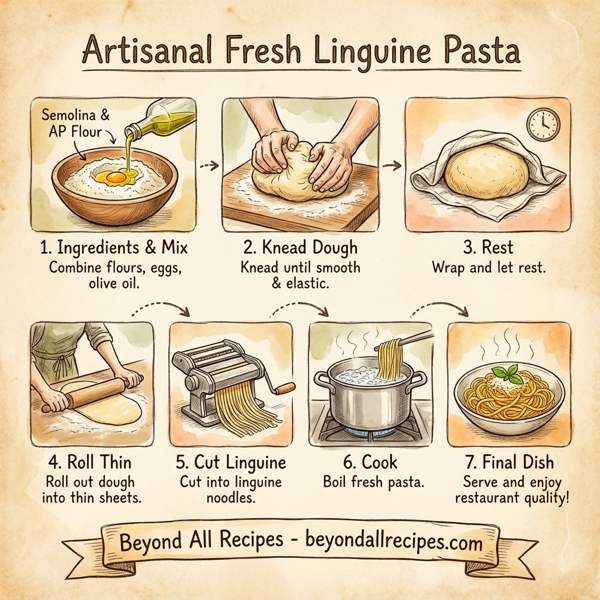 Artisanal Fresh Linguine Pasta instructions