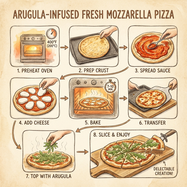 Arugula-Infused Fresh Mozzarella Pizza instructions