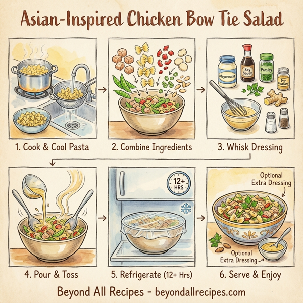 Asian-Inspired Chicken Bow Tie Salad instructions