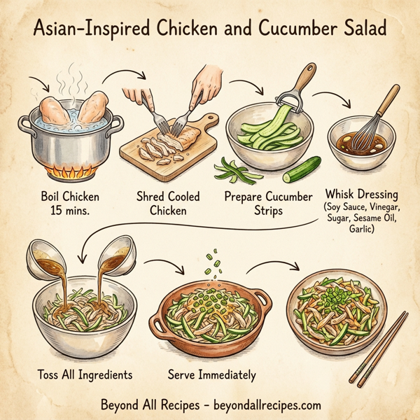 Asian-Inspired Chicken and Cucumber Salad instructions