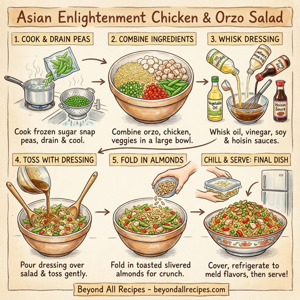 Asian Enlightenment Chicken & Orzo Salad instructions
