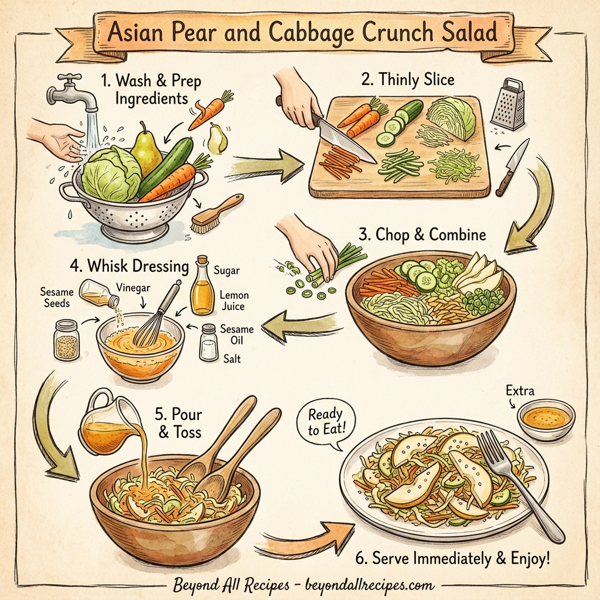 Asian Pear and Cabbage Crunch Salad instructions
