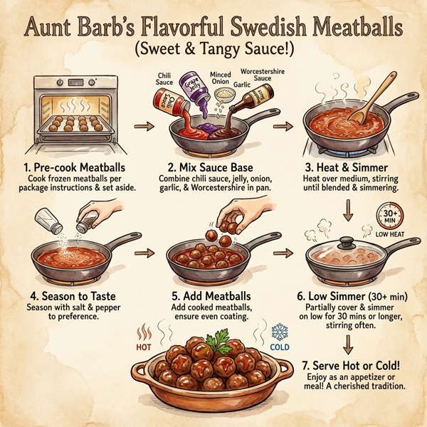 Aunt Barb's Flavorful Swedish Meatballs instructions