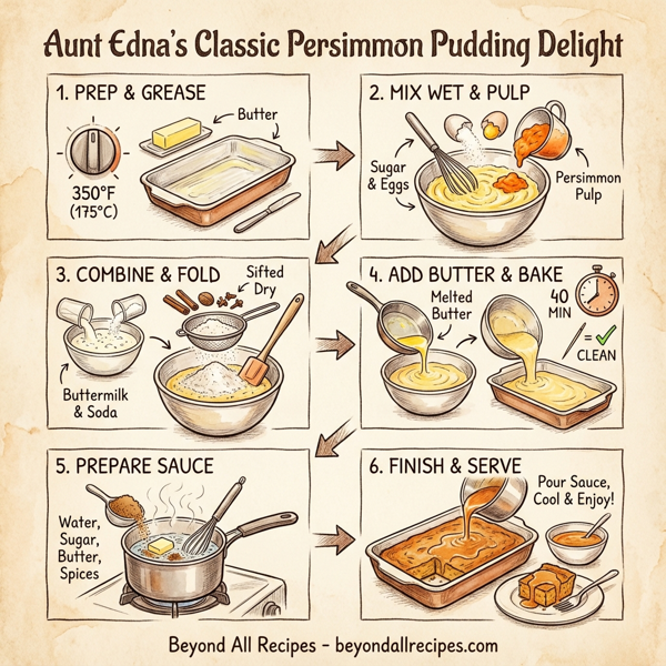 Aunt Edna's Classic Persimmon Pudding Delight instructions