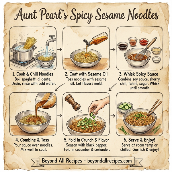 Aunt Pearl's Spicy Sesame Noodles instructions