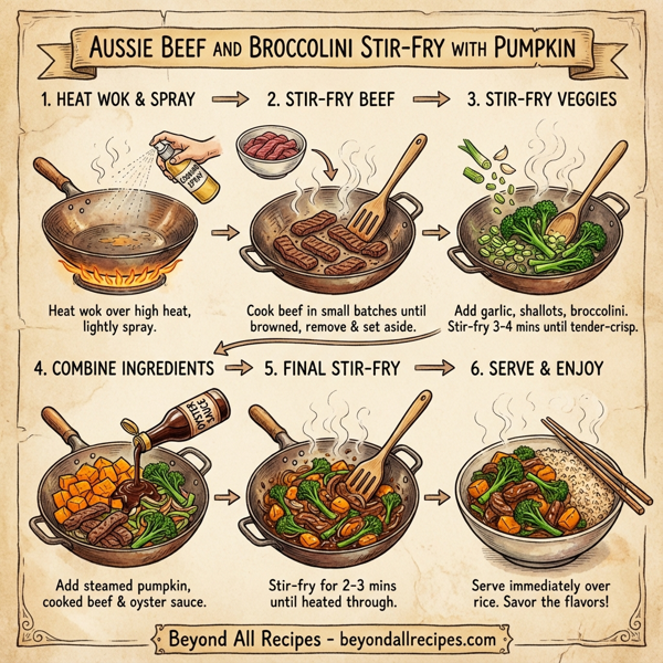 Aussie Beef and Broccolini Stir-Fry with Pumpkin instructions