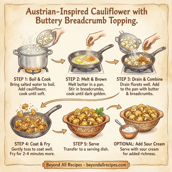 Austrian-Inspired Cauliflower with Buttery Breadcrumb Topping instructions