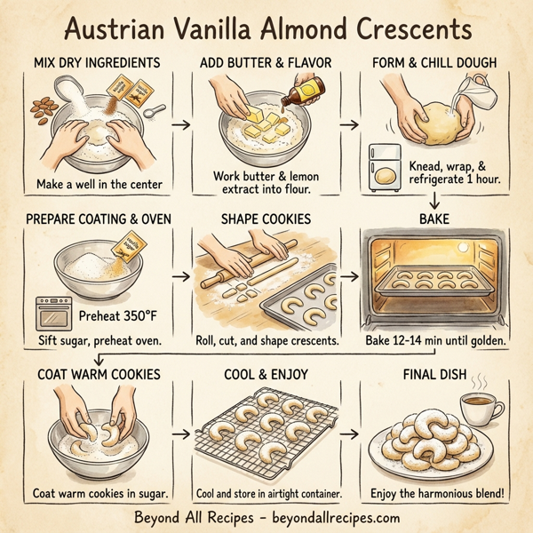 Austrian Vanilla Almond Crescents instructions