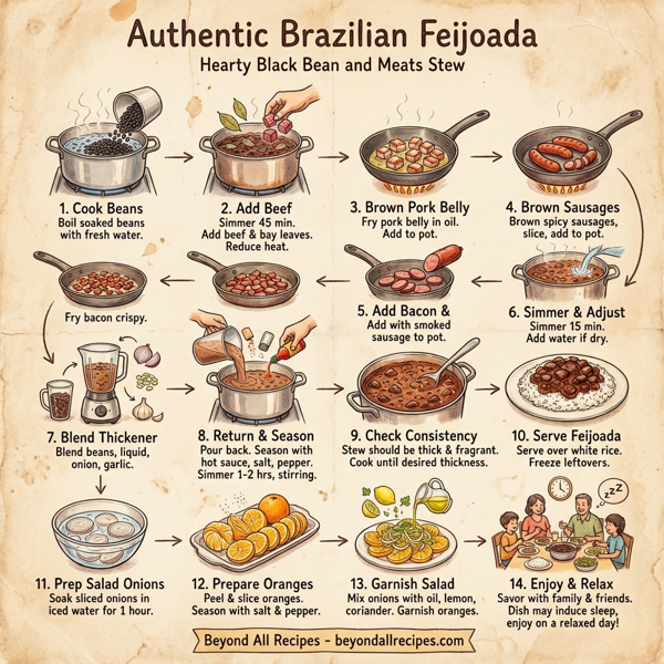 Authentic Brazilian Feijoada: Hearty Black Bean and Meats Stew instructions