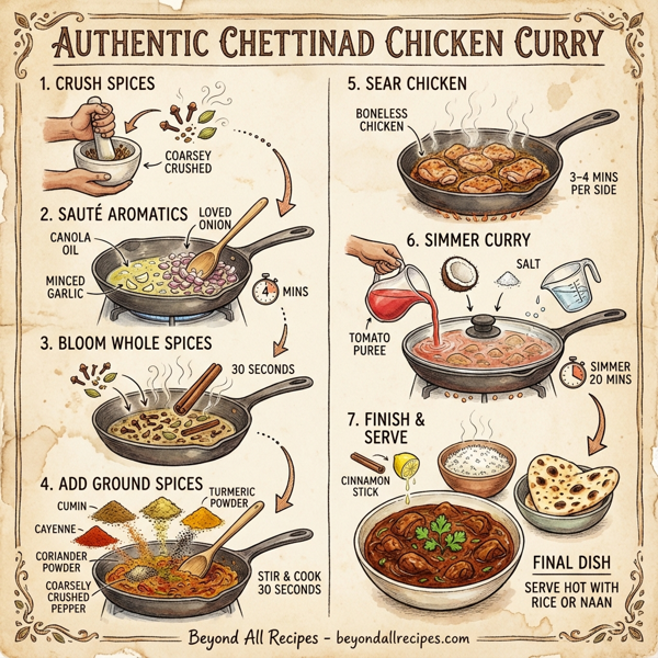 Authentic Chettinad Chicken Curry instructions