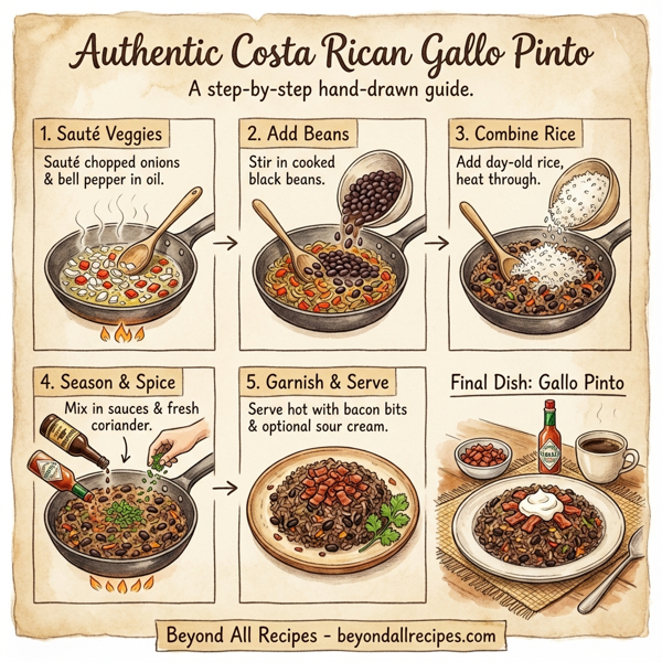 Authentic Costa Rican Gallo Pinto (Black Beans & Rice) instructions