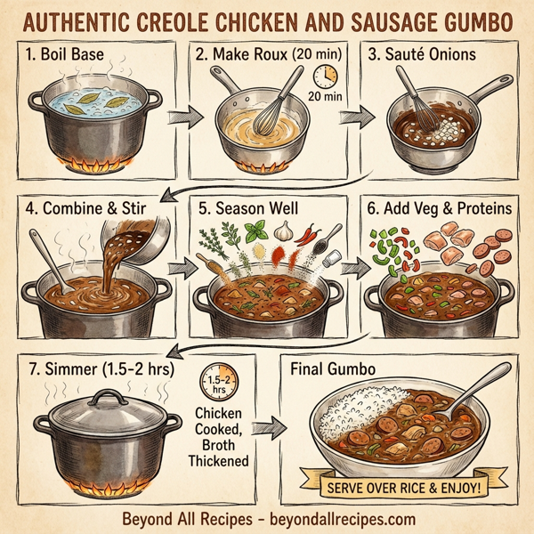 Authentic Creole Chicken and Sausage Gumbo instructions