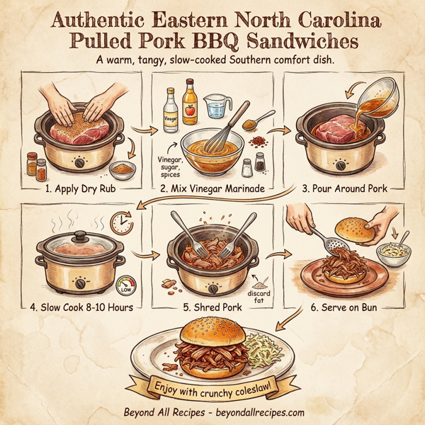 Authentic Eastern North Carolina Pulled Pork BBQ Sandwiches instructions