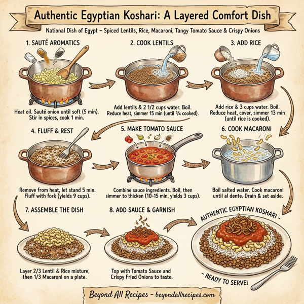 Authentic Egyptian Koshari: A Layered Comfort Dish instructions