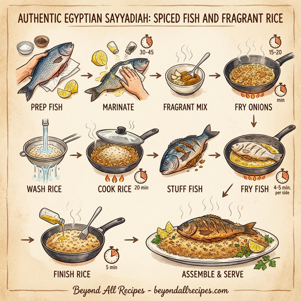 Authentic Egyptian Sayyadiah: Spiced Fish and Fragrant Rice instructions