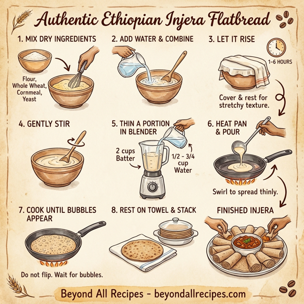 Authentic Ethiopian Injera Flatbread instructions