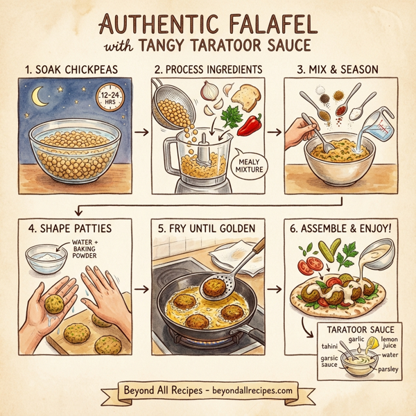Authentic Falafel with Tangy Taratoor Sauce instructions