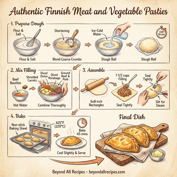 Authentic Finnish Meat and Vegetable Pasties instructions