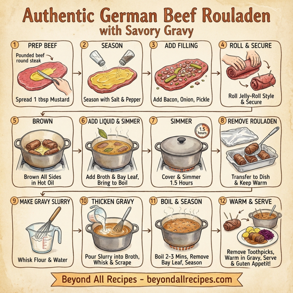 Authentic German Beef Rouladen with Savory Gravy instructions