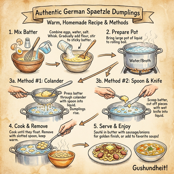 Authentic German Spaetzle Dumplings instructions