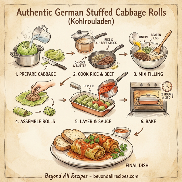 Authentic German Stuffed Cabbage Rolls (Kohlrouladen) instructions