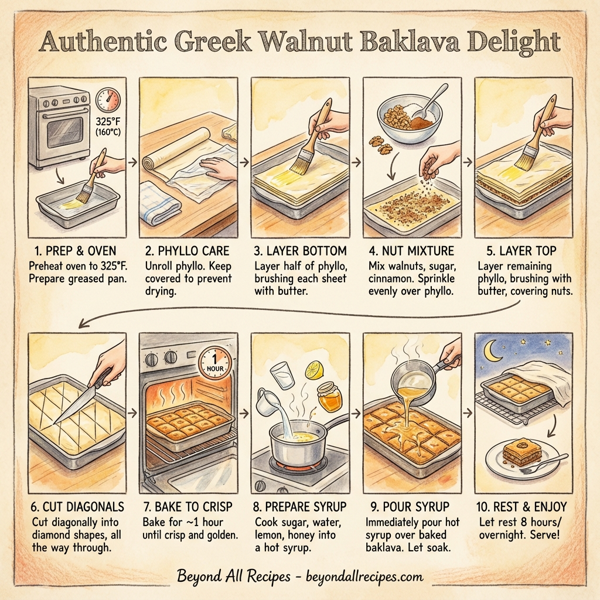 Authentic Greek Walnut Baklava Delight instructions
