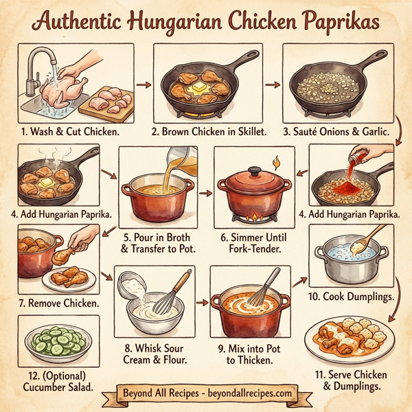 Authentic Hungarian Chicken Paprikas instructions